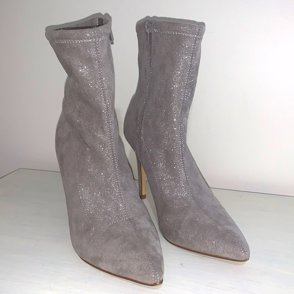 BP Braylee Fab Booties in Sparkling Faux Suede Fabric - Picture 5 of 12